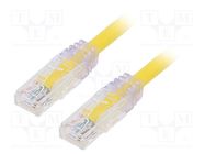 Patch cord; TX6A™ 10Gig,U/UTP; 6a; wire; Cu; PVC; yellow; 2m; 24AWG PANDUIT