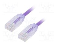 Patch cord; TX6A-28™,U/UTP; 6a; wire; Cu; LSZH; violet; 1m; 28AWG PANDUIT