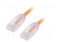 Patch cord; TX6A-28™,U/UTP; 6a; wire; Cu; LSZH; orange; 1m; 28AWG PANDUIT