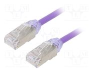 Patch cord; F/UTP,TX6A-28™; 6a; wire; Cu; LSZH; violet; 1m; 28AWG PANDUIT