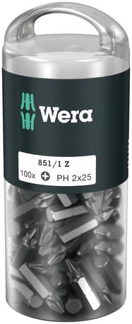 851/1 Z DIY 100 bits, 100 x PH 2x25, Wera