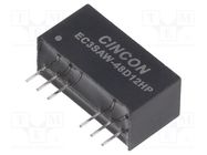 Converter: DC/DC; 3W; Uin: 18÷74V; Uout: 12VDC; Uout2: -12VDC; THT CINCON