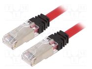 Patch cord; S/FTP,TX6A™ 10Gig; 6a; stranded; Cu; LSZH; red; 1m PANDUIT