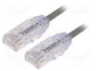 Patch cord; TX6-28™,U/UTP; 6; stranded; Cu; LSZH; grey; 1m; 28AWG PANDUIT