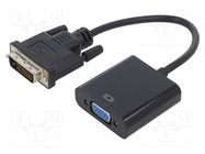 Converter; D-Sub 15pin HD socket,DVI-D (24+1) plug; 0.2m; black GEMBIRD