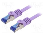 Patch cord; S/FTP; 6a; stranded; Cu; LSZH; violet; 0.25m; 26AWG LOGILINK