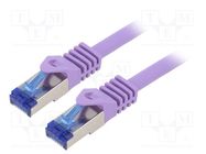 Patch cord; S/FTP; 6a; stranded; Cu; LSZH; violet; 1m; 26AWG LOGILINK