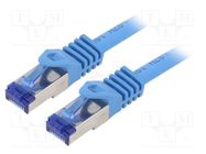 Patch cord; S/FTP; 6a; stranded; Cu; LSZH; blue; 2m; 26AWG; -20÷75°C LOGILINK