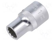 Socket; 12-angles,socket spanner; 11mm; 1/2"; Plating: chromium C.K