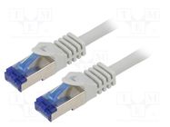Patch cord; S/FTP; 6a; stranded; Cu; LSZH; grey; 15m; 26AWG; -20÷75°C LOGILINK