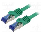 Patch cord; S/FTP; 6a; stranded; Cu; LSZH; green; 10m; 26AWG LOGILINK