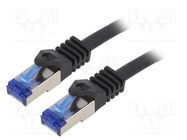 Patch cord; S/FTP; 6a; stranded; Cu; LSZH; black; 5m; 26AWG; -20÷75°C LOGILINK