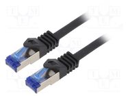 Patch cord; S/FTP; 6a; stranded; Cu; LSZH; black; 2m; 26AWG; -20÷75°C LOGILINK