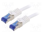 Patch cord; S/FTP; 6a; stranded; Cu; LSZH; white; 50m; 26AWG LOGILINK