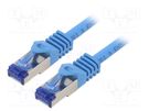 Patch cord; S/FTP; 6a; stranded; Cu; LSZH; blue; 0.5m; 26AWG LOGILINK