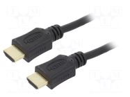 Cable; HDMI plug,both sides; PVC; HDMI 2.0; 3m; black; 30AWG GEMBIRD