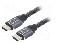 Cable; HDMI plug,both sides; textile; HDMI 2.0; 5m; black; 28AWG GEMBIRD