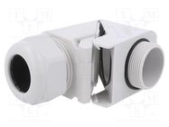 Cable gland; angular; M32; 1.5; IP68; polyamide; grey; HSK-W HUMMEL