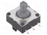 Joystick; NO x6; Pos: 6; 0.02A/15VDC; SMT; none; 4.9N; -20÷70°C; grey E-SWITCH