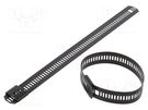 Cable tie; L: 360mm; W: 7mm; stainless steel AISI 304; 445N; black RAYCHEM RPG