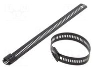 Cable tie; L: 1000mm; W: 7mm; stainless steel AISI 304; 445N; black RAYCHEM RPG