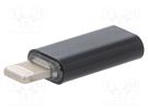Adapter; Apple Lightning plug,USB C socket; black; Cablexpert GEMBIRD