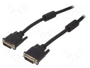 Cable; DVI-D (24+1) plug,both sides; PVC; 1.8m; black; dual link GEMBIRD