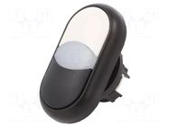 Switch: double; 22mm; Stabl.pos: 1; white/black; M22-FLED,M22-LED EATON ELECTRIC