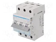 Circuit breaker; 230/400VAC; Inom: 6A; Poles: 3; Charact: B; 6kA HAGER