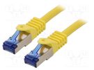 Patch cord; S/FTP; 6a; stranded; Cu; LSZH; yellow; 0.5m; 26AWG LOGILINK