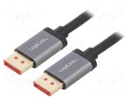 Cable; DisplayPort plug,both sides; DisplayPort 1.4,HDCP 2.2 LOGILINK