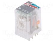Relay: electromagnetic; 4PDT; Ucoil: 12VDC; Icontacts max: 6A; CR-M ABB