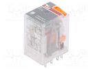 Relay: electromagnetic; DPDT; Ucoil: 120VAC; Icontacts max: 12A ABB