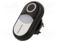 Switch: double; 22mm; Stabl.pos: 1; white/black; M22-FLED,M22-LED EATON ELECTRIC
