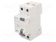 RCD breaker; Inom: 16A; Ires: 10mA; Poles: 1+N; 230/400VAC; IP20 SIEMENS