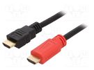 Cable; HDMI 1.4,with amplifier; HDMI plug,both sides; 30m; black DIGITUS