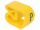 Markers; Marking: P; 8÷16mm; PVC; yellow; -30÷80°C; leaded; CLI C WEIDMÜLLER