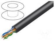 Wire; U/UTP; 4x2x23AWG; 6; outdoor; wire; Cu; PE; black; 305m GEMBIRD