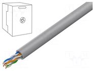 Wire; U/UTP; 4x2x26AWG; 6a; stranded; Cu; LSZH; grey; 305m DIGITUS