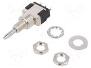 Switch: push-button; Pos: 2; SPDT; 6A/125VAC; 6A/6VDC; ON-(ON); MPA KNITTER-SWITCH
