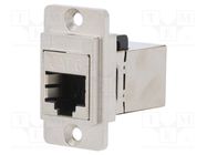 Coupler; DUALSLIM; Cat: 6; shielded; Layout: 8p8c; 29mm; Mat: metal 