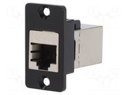 Coupler; Slim; Cat: 5e; shielded; 8p8c; RJ45 socket,both sides CLIFF