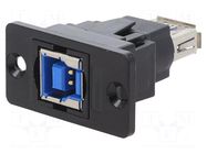 Adapter; USB A socket,USB B socket; Slim; USB 3.0; gold-plated CLIFF