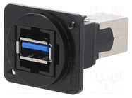 Coupler; USB A socket,USB B socket; FT; USB 3.0; metal; Thread: M3 CLIFF