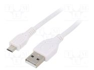 Cable; USB 2.0; USB A plug,USB B micro plug; gold-plated; 0.5m GEMBIRD