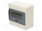 Enclosure: for modular components; IP40; No.of mod: 8; Series: IC2 HAGER