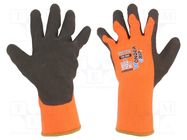 Protective gloves; Size: 9,L; orange; acrylic,latex; Thermo WONDER GRIP