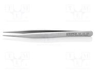 Tweezers; 120mm; for precision works; Blade tip shape: sharp KNIPEX