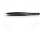 Tweezers; Blade tip shape: sharp; Tweezers len: 125mm; ESD KNIPEX
