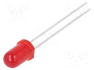 LED; 5mm; red; 700mcd; 60°; Front: convex; 2÷2.5VDC; No.of term: 2 LUMEX